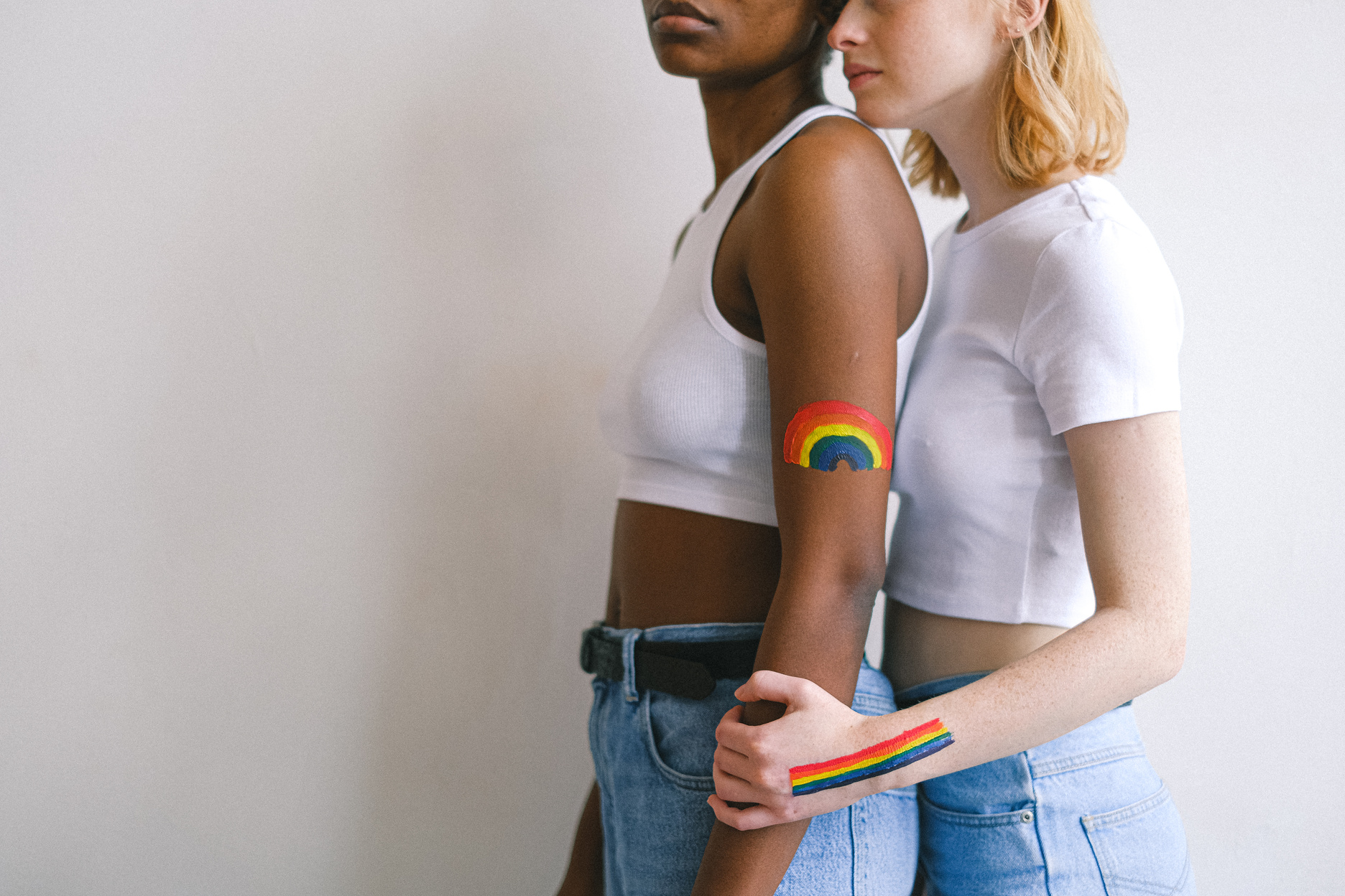 Women With Gay Pride Body Paint