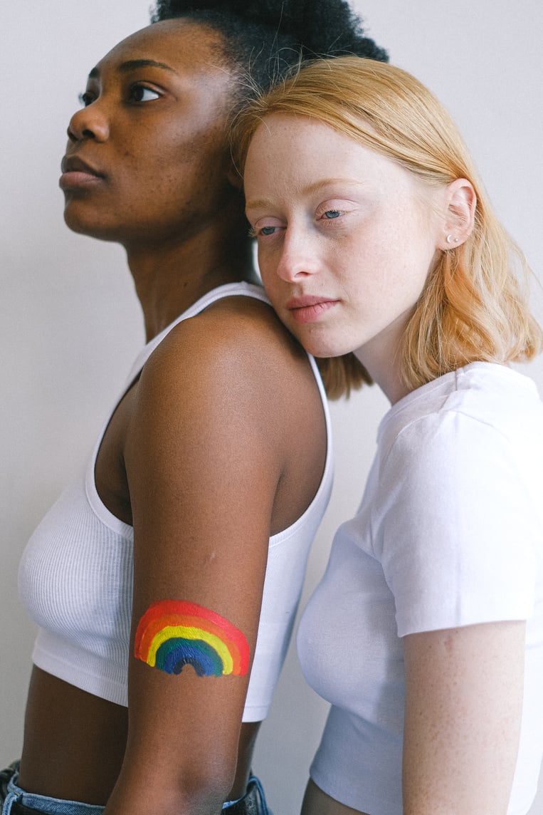 Women With Gay Pride Body Paint